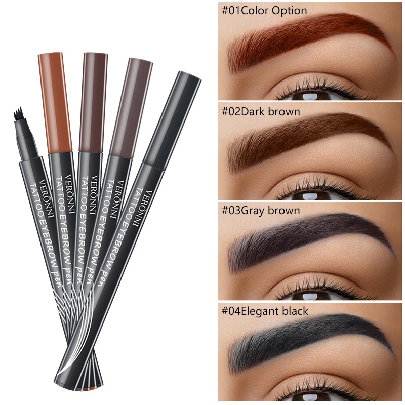 Microblading Pencil Factory - 4 Color Fork Tattoo Tips Waterproof Sketch
