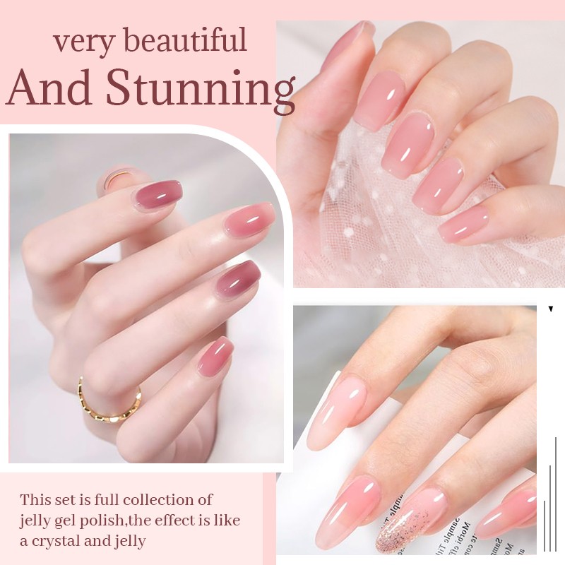 UV Gel Polish Manufacturer - Semi Permanent 6pcs Crystal Color Gel Set