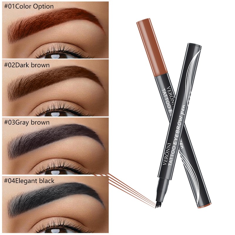 Microblading Pencil Factory - 4 Color Fork Tattoo Tips Waterproof Sketch