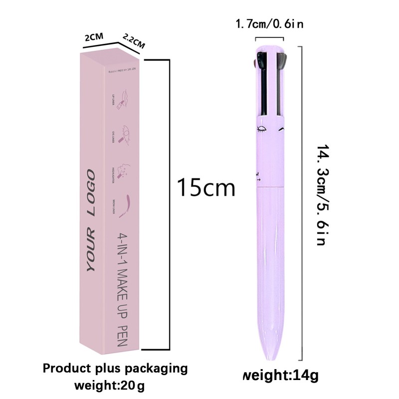 Multicolor Makeup Pen Supplier - 4-in-1 Multicolor Eyebrow Eyeliner Highlight