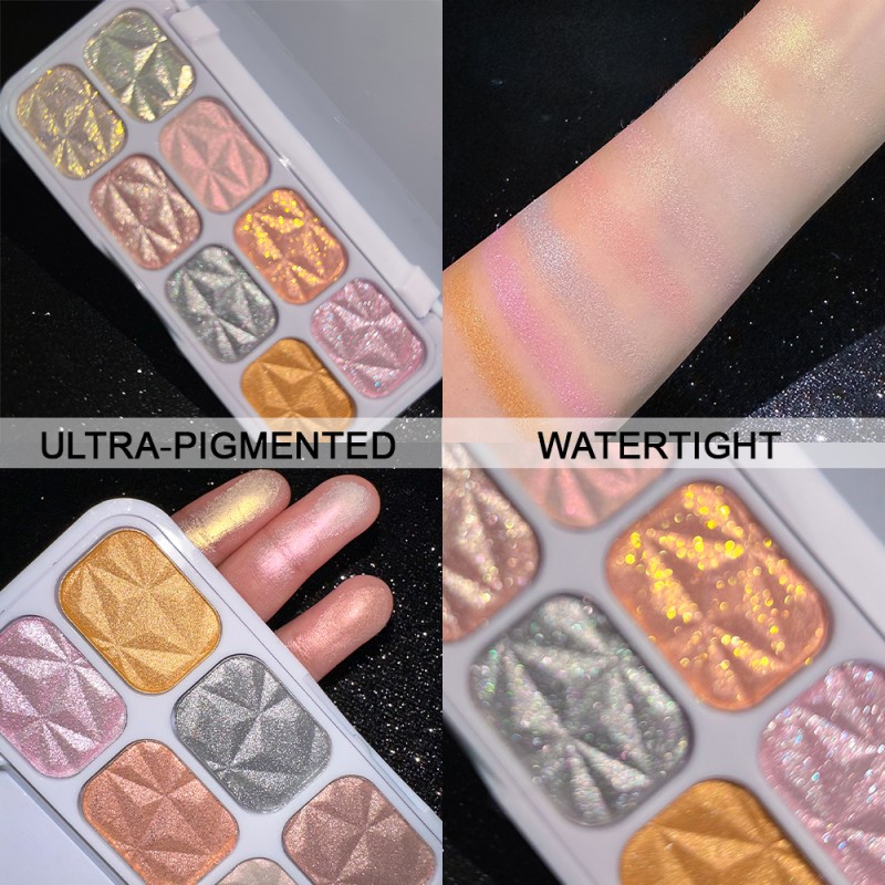 Highlighter Palette Supplier - Cosmetics 8 Color Face Long Lasting Shimmer