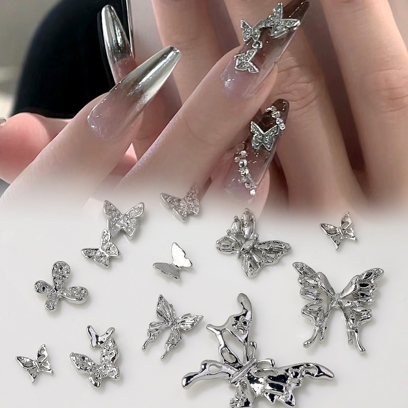 Butterfly Nail Charms Factory - 20pcs/bag Alloy Nail Art Jewelry 3d