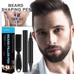 Beard Filler Pen Kit Supplier - VERONNI Waterproof Double-head Black with Brush