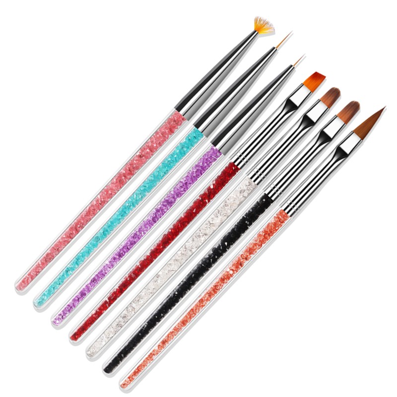 Nail Art Brush Set Manufacturer - Set With Crystal Handle Painting Liner