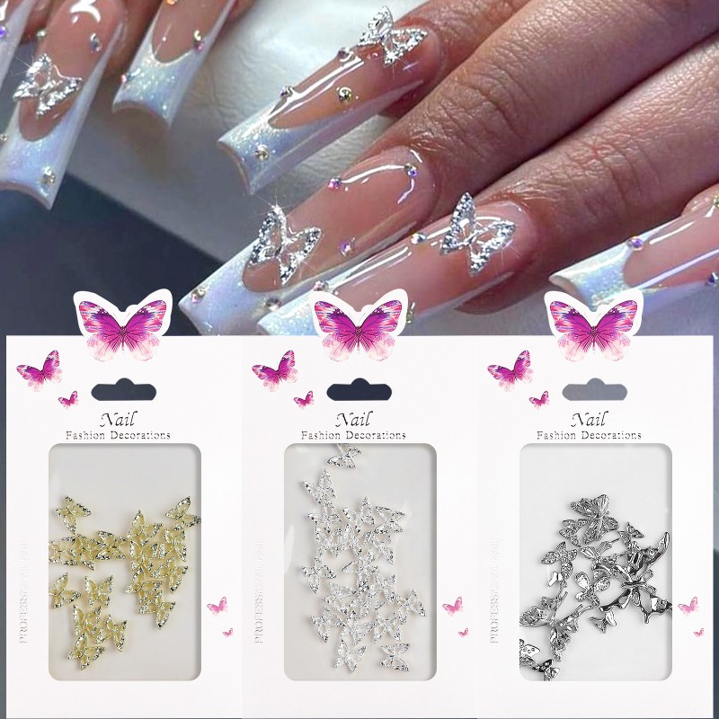 Butterfly Nail Charms Factory - 20pcs/bag Alloy Nail Art Jewelry 3d