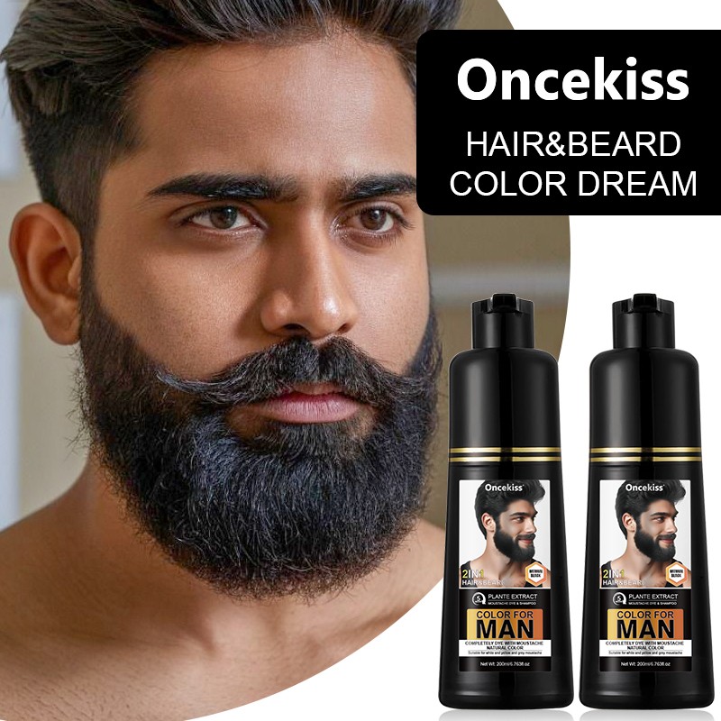 Hair Color Shampoo Manufacturer - 200ml Beard Dye Shampoo Cream for Men
