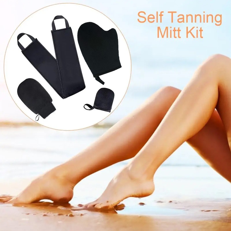 Tanning Brush Factory - Soft Fiber Reusable Self Tanning Mitt Set