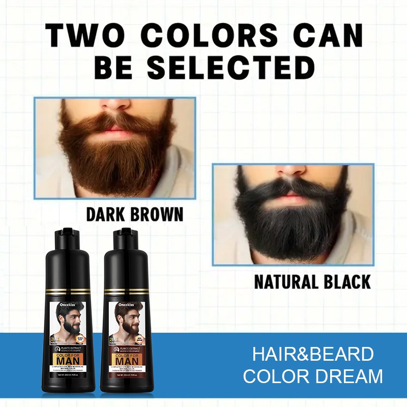 Hair Color Shampoo Manufacturer - 200ml Beard Dye Shampoo Cream for Men