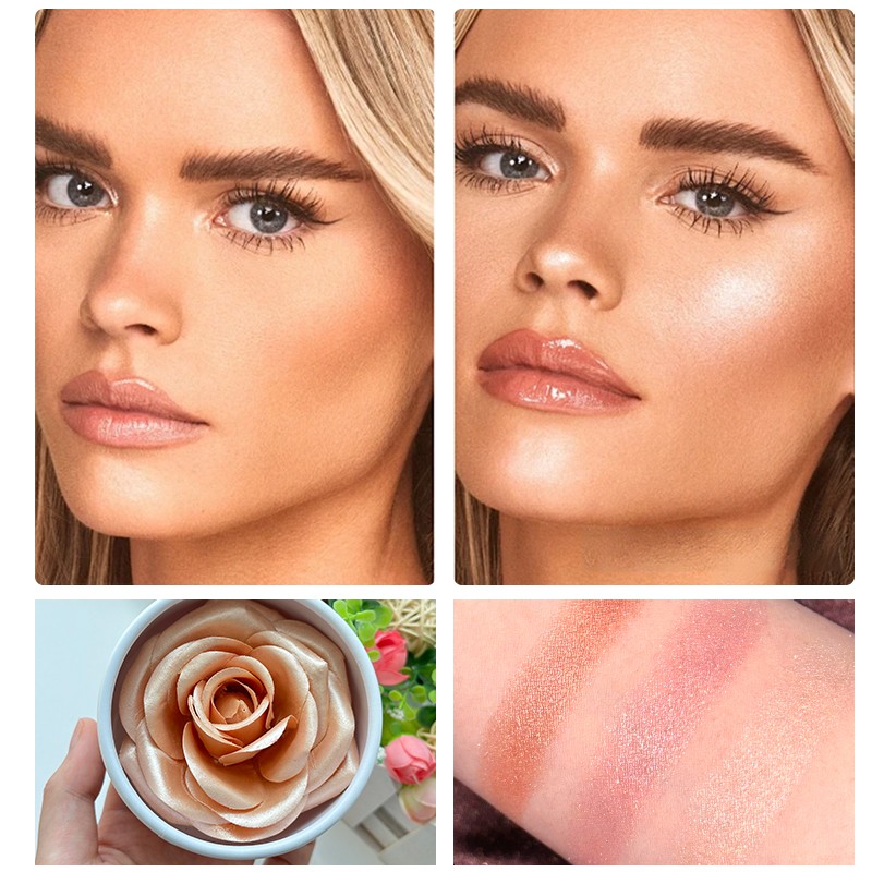 Blush Highlighter Manufacturer - Facial 3D Rose Blush Cheek Contour Shimmer