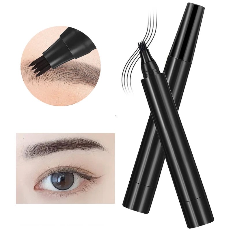 Eyebrow Pen Manufacturer - 2 Color Eye Brow Tint 4 Fork Microblading Pencil