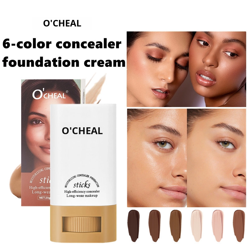 Foundation Stick Factory - 6 Color Long-Lasting Hydrating Lightweight Concealer
