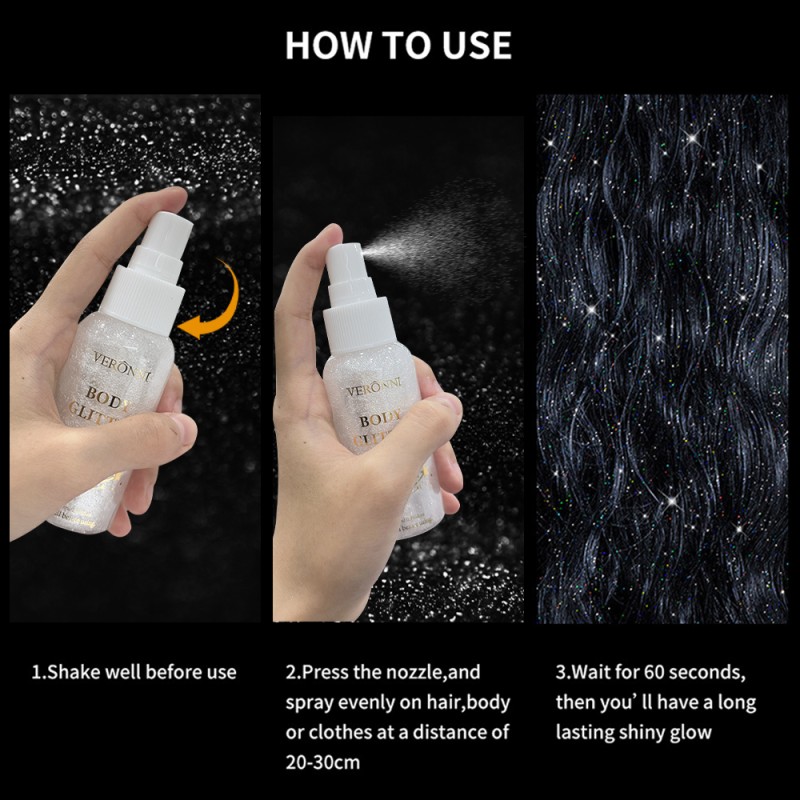Body Glitter Spray Supplier - Body Glitter Mist Spray Liquid Highlighter