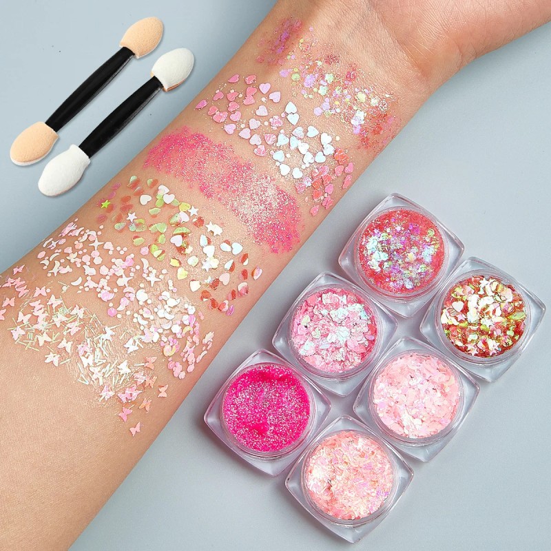 Chunky Glitter Manufacturer - 6 Color Cosmetic Chunky Glitter Shimmer Body