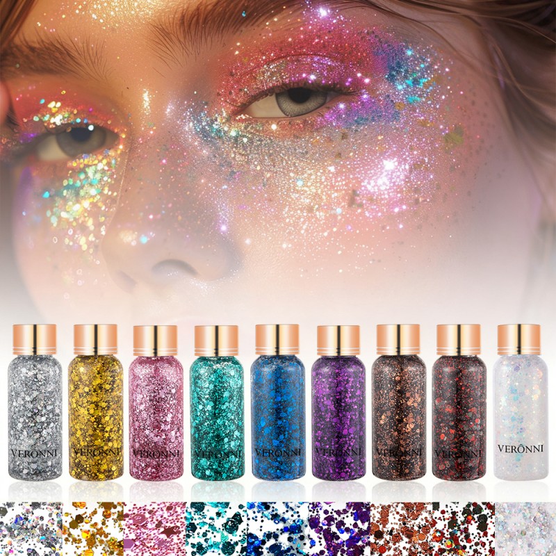 Eye Glitter Factory - 9 Colors Eye Glitter Hair Body Face Chunky Glitter
