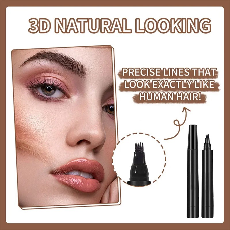 Eyebrow Pen Manufacturer - 2 Color Eye Brow Tint 4 Fork Microblading Pencil