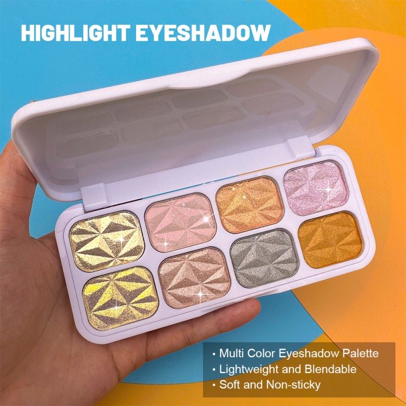 Highlighter Palette Supplier - Cosmetics 8 Color Face Long Lasting Shimmer