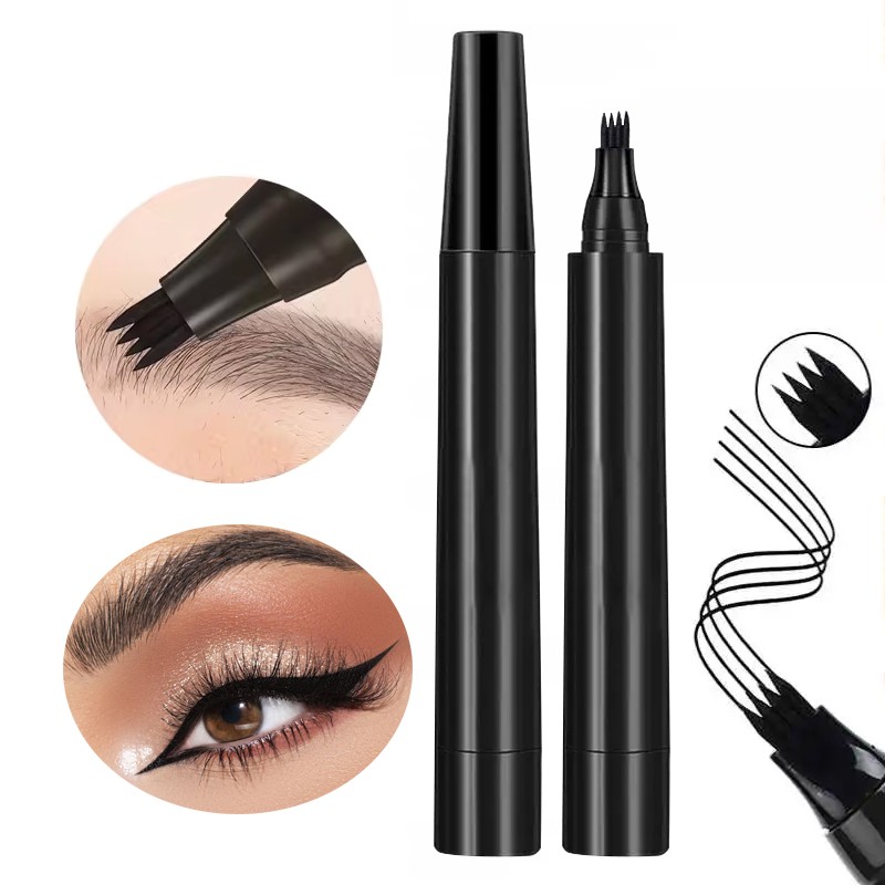 Eyebrow Pen Manufacturer - 2 Color Eye Brow Tint 4 Fork Microblading Pencil