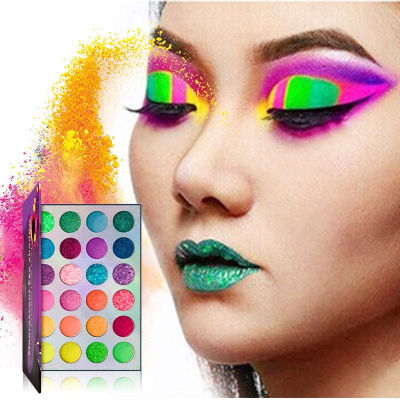 Eyeshadow Palette Supplier - 24 Color Neon Halloween Matte Shimmer High Pigmented