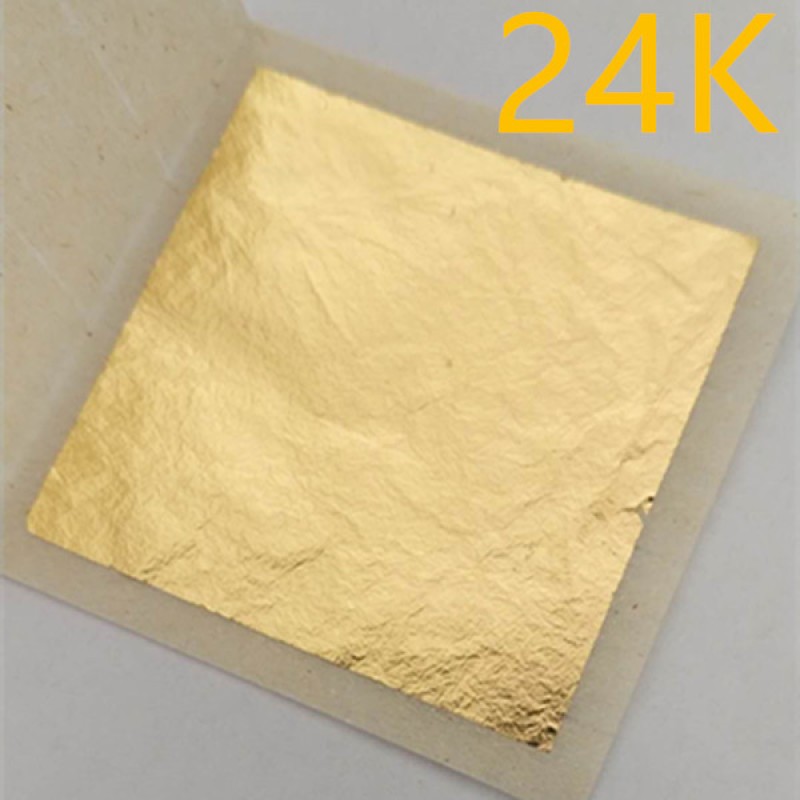 Gold Leaf Sheets Factory - 24k Pure Gold Foil Leaf 24 Karat Mask Sheets Paper