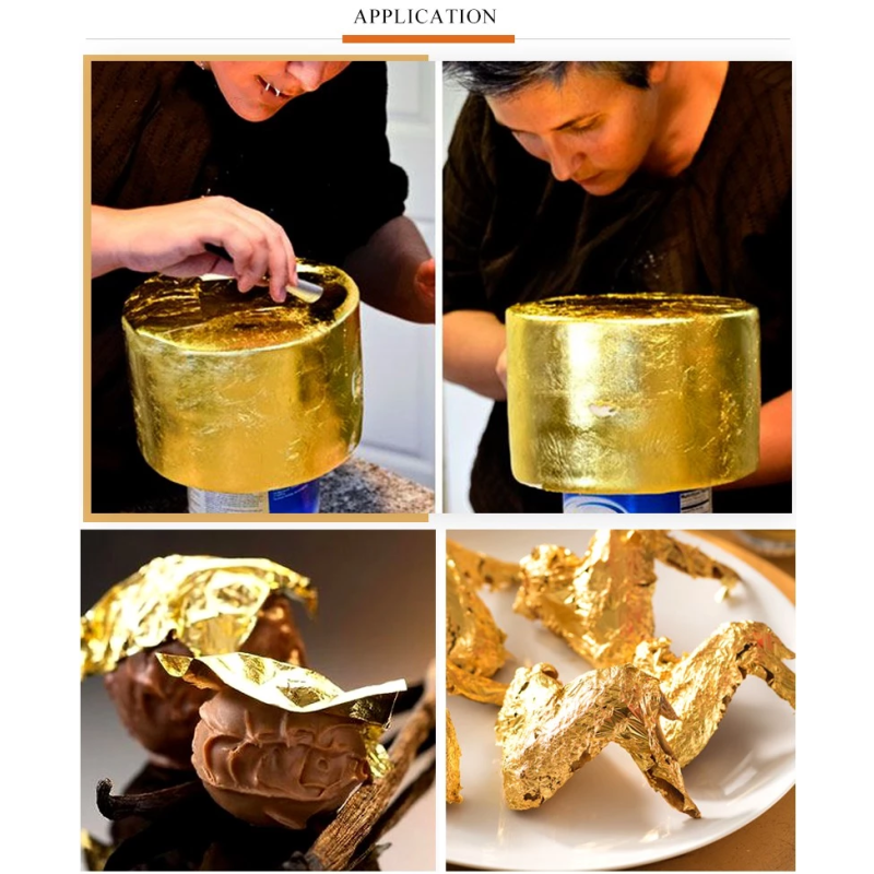 Gold Leaf Supplier - 24K Pure Gold Foil Leaf for Food Decoration Spa Genuine