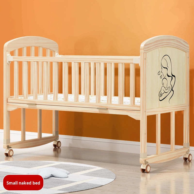 Baby Crib Supplier - Multifunctional Solid Wood Cradle with Mobile Splicing