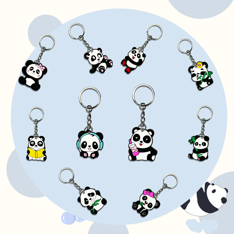 Keychain Supplier - For Amazon Hot Cartoon Panda PVC Soft Rubber