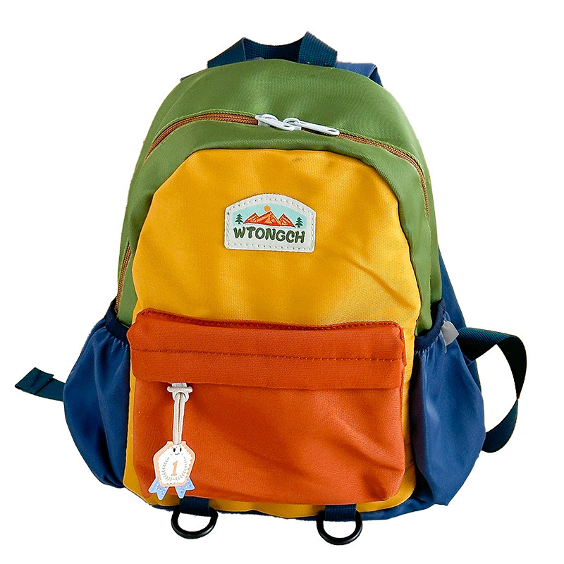 School Bag Supplier - Lightweight Color-Blocked Backpack Kindergarten Travel