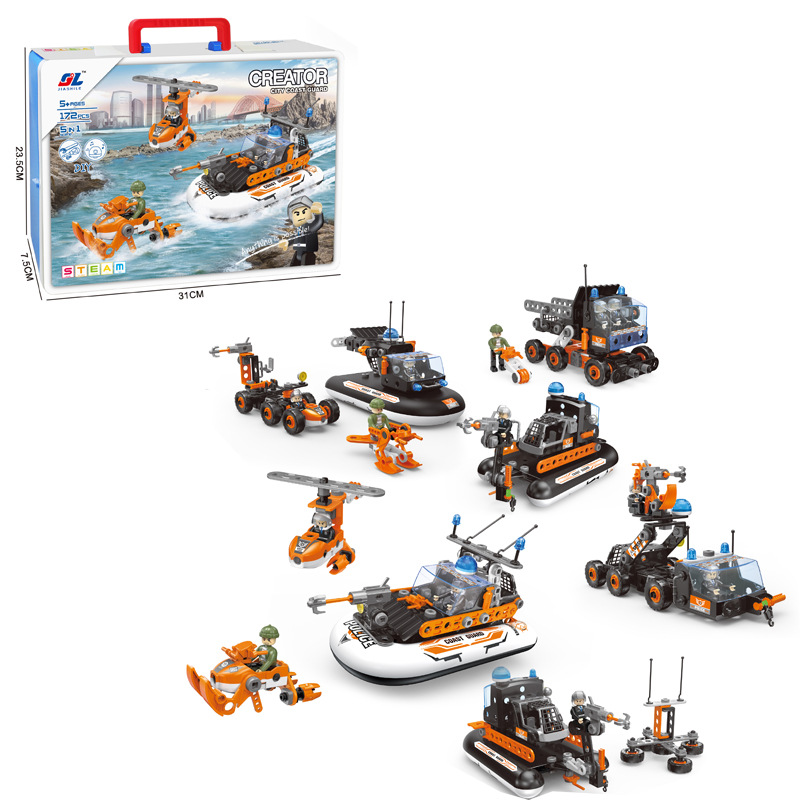 DIY Assembly Factory - 8-in-1 40-Piece ABS Plastic Building Block Set