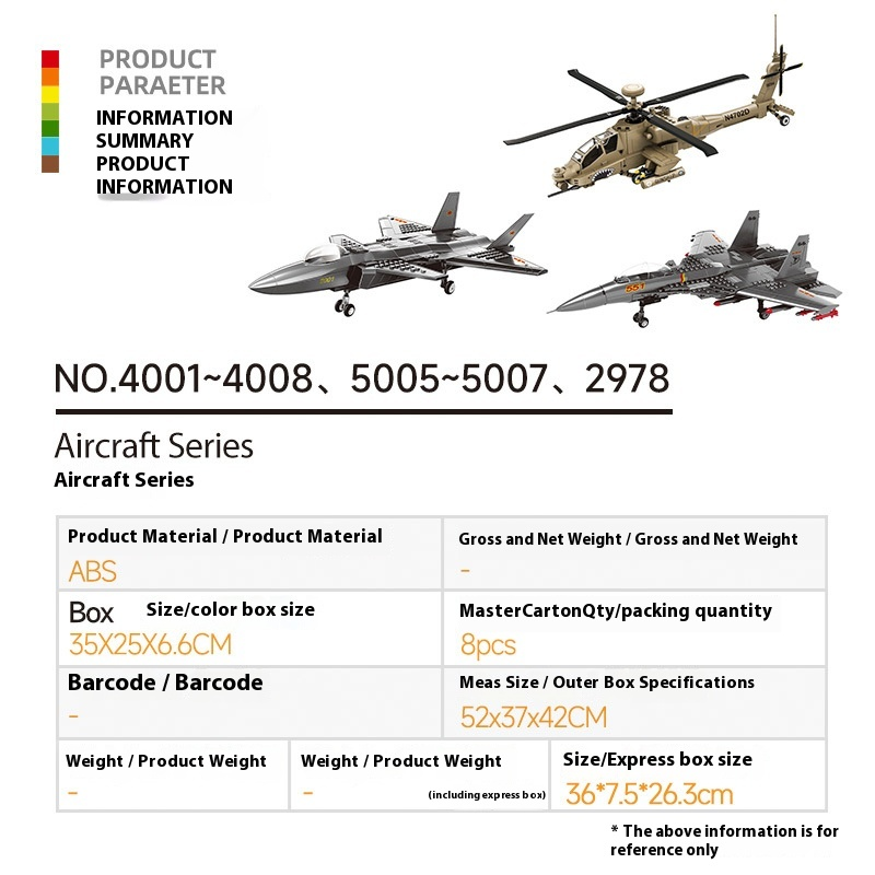 Military Model Supplier - Wange DIY Plastic Combat Aircraft Building Blocks