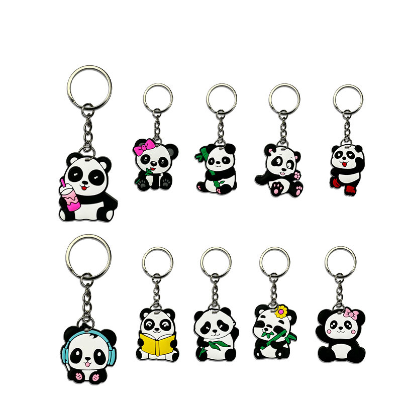 Keychain Supplier - For Amazon Hot Cartoon Panda PVC Soft Rubber