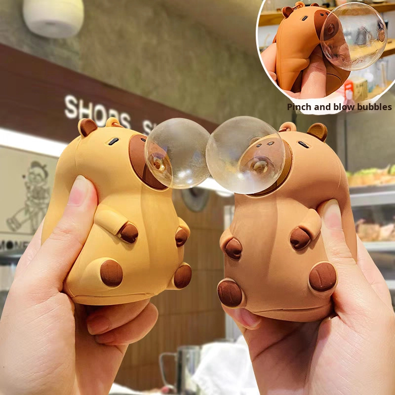 Keychain Toy Manufacturer - Amy Rabbit Kapibara Bubble Blowing Pendant