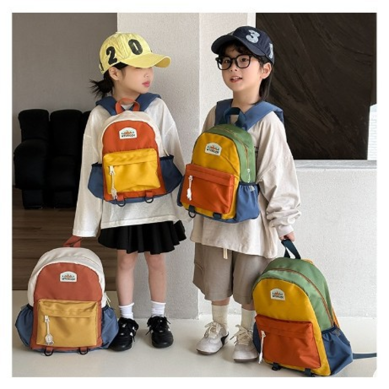School Bag Supplier - Lightweight Color-Blocked Backpack Kindergarten Travel