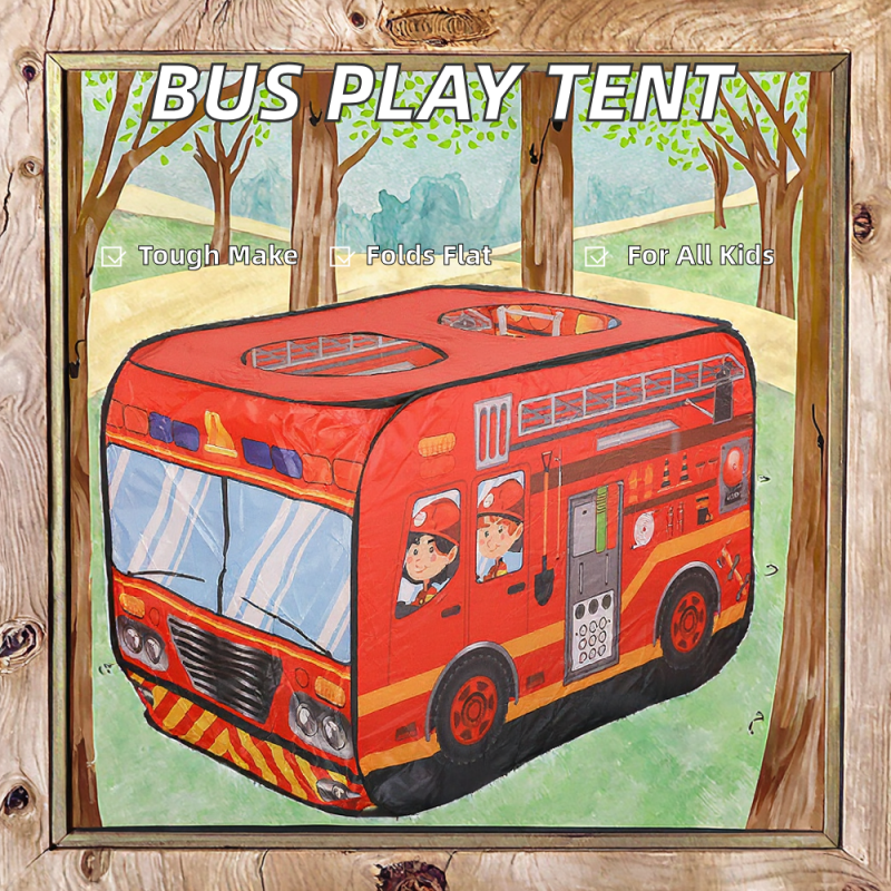 Play Tent Factory - Sairun Soft Toy Car-Shaped School Bus Foldable Indoor