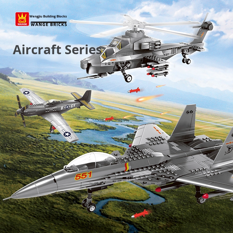 Educational Building Blocks Factory - Wange DIY Military Aircraft Model