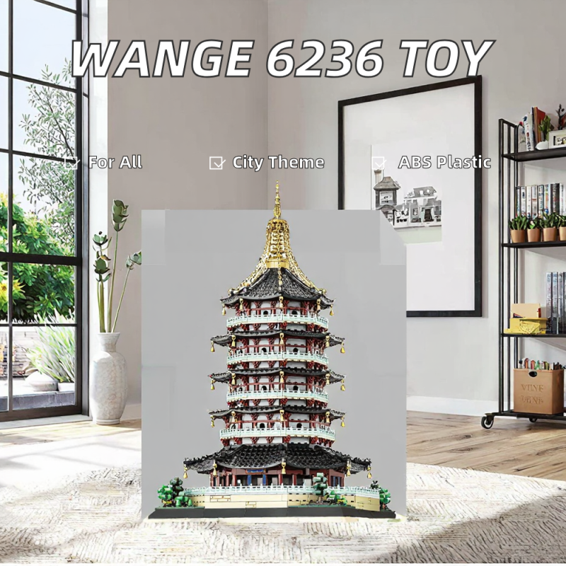 Building Block Set Supplier - WANGE 6236 Mini Chinese Leifeng Pagoda ABS