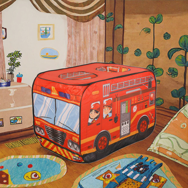 Play Tent Factory - Sairun Soft Toy Car-Shaped School Bus Foldable Indoor