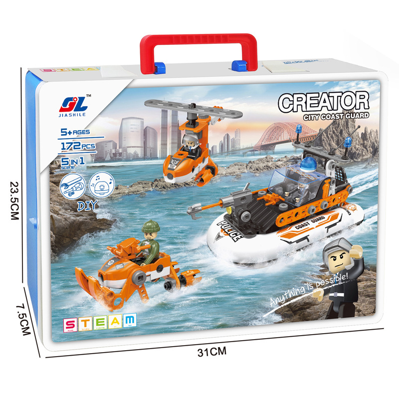 DIY Assembly Factory - 8-in-1 40-Piece ABS Plastic Building Block Set