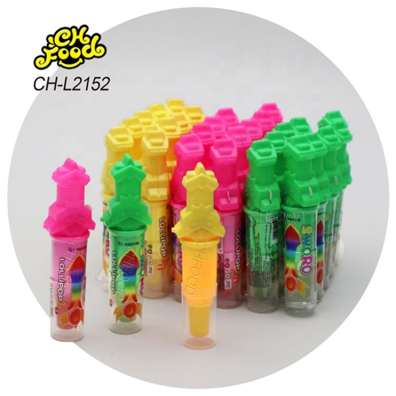 OEM Electric Light Toy Plastic Chinese Weapons with Fruit Flavor Hard Candy Lollipop Wholesale Candy Toy for Boy