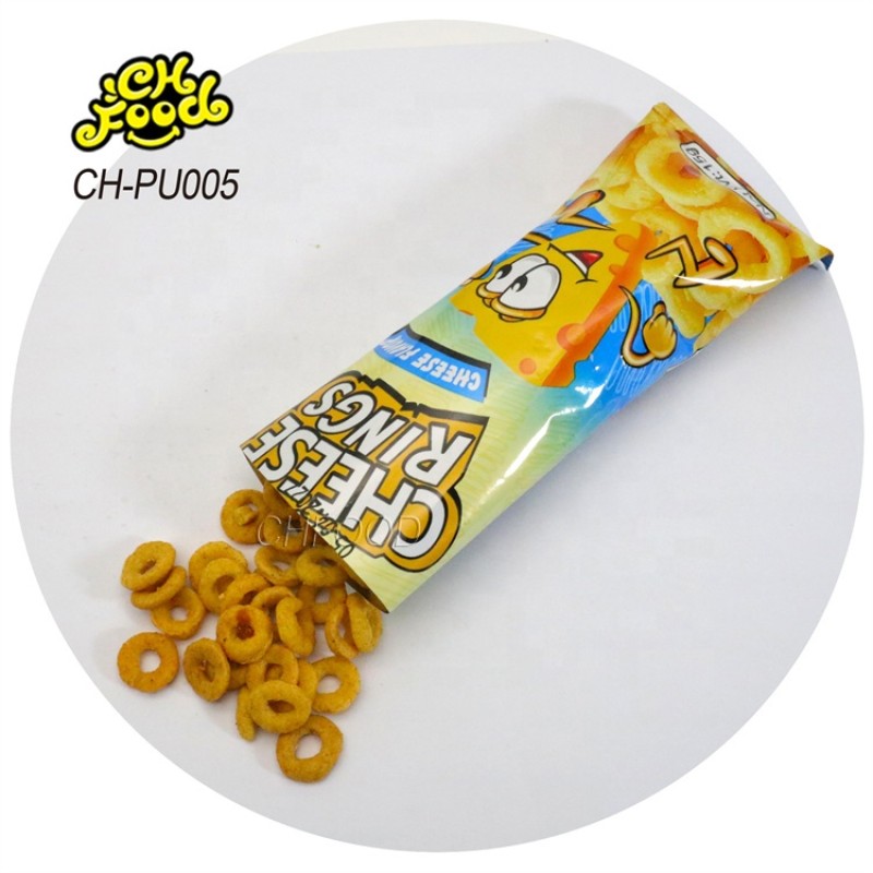Wholesale Savory and Crispy Cheese Rings Puffed Food Snack Halal for Kids
