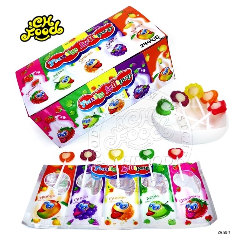Custom 5 Fruit Flavor Mini Lollipop Halal Hard Candy Sweets Snack