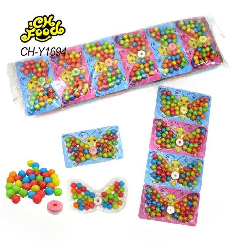 2025 New Butterfly Shape Candy Toy for Kids Colorful Puffed Candy with Whistle Tablet Candy