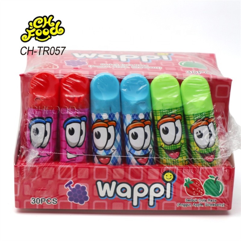 Hot Selling New Mixed Fruit Flavor Sour Powder Candy in Funny Bottle Wholesale and OEM Kids Candy Toy