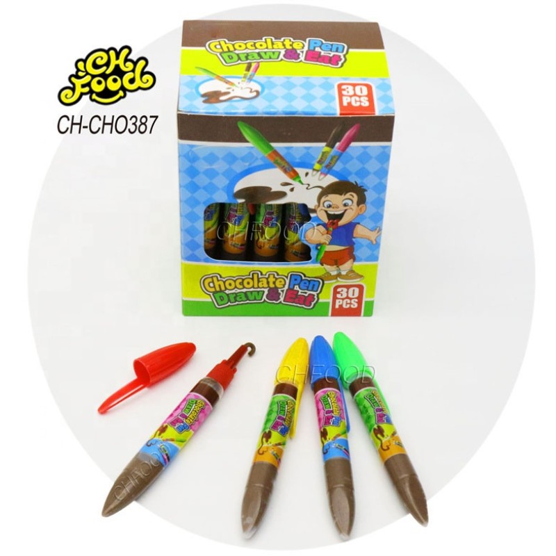 Wholesale and OEM Chocolate Jam Liquid Candy Pen Syringe Shape Toy Kids Halal Candy Sweets Custom