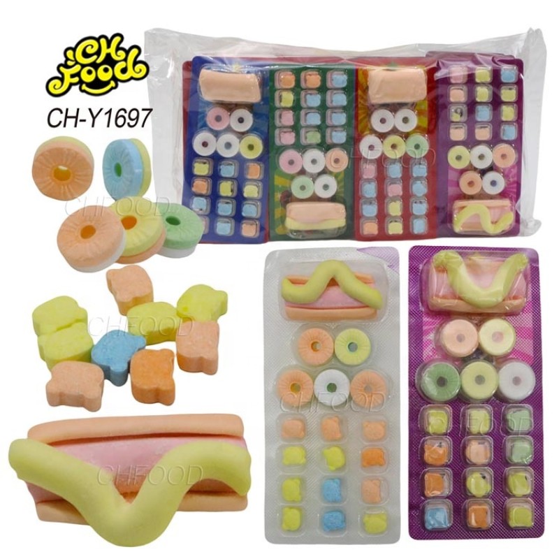 Hot New China Cheap Candy for Children Fruit Flavor Mini Bear and Whistle Tablet Candy with Marshmallow Soft Candy Sweets