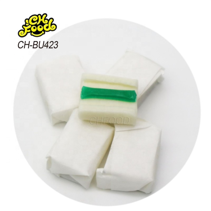 Hot Selling Superior Cool Mint Jelly Filled Bubble Gum Wholesale and Custom Chewing Gum Candy Sweets