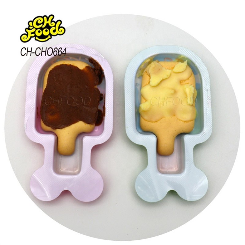 LOW MOQ Factory Wholesale Ice Cream Shape Chocolate Biscuits OEM Halal Snack Food