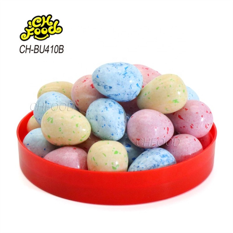 Manufacturer Wholesale OEM Fruit Flavor Crisy Sugar Coating Dinosaur Egg Shape Bubble Gum Halal Chewing Gum Candy Snack Sweets