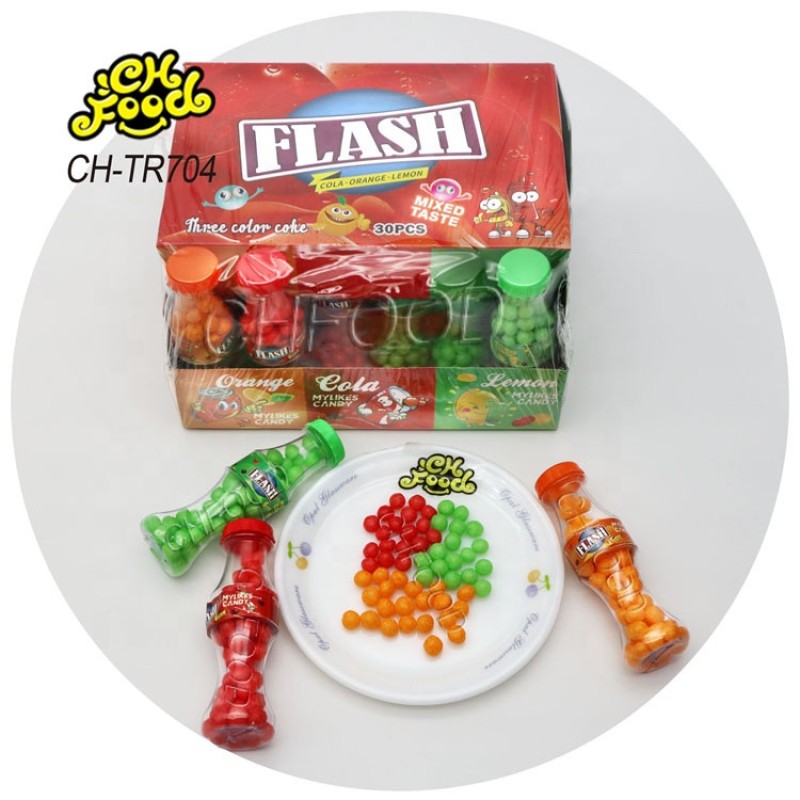 Hot Selling Halal Kids Small Cola Bottle Soda Flavor Sugar Coated Puffed Candy Toy Sweets Wholesale