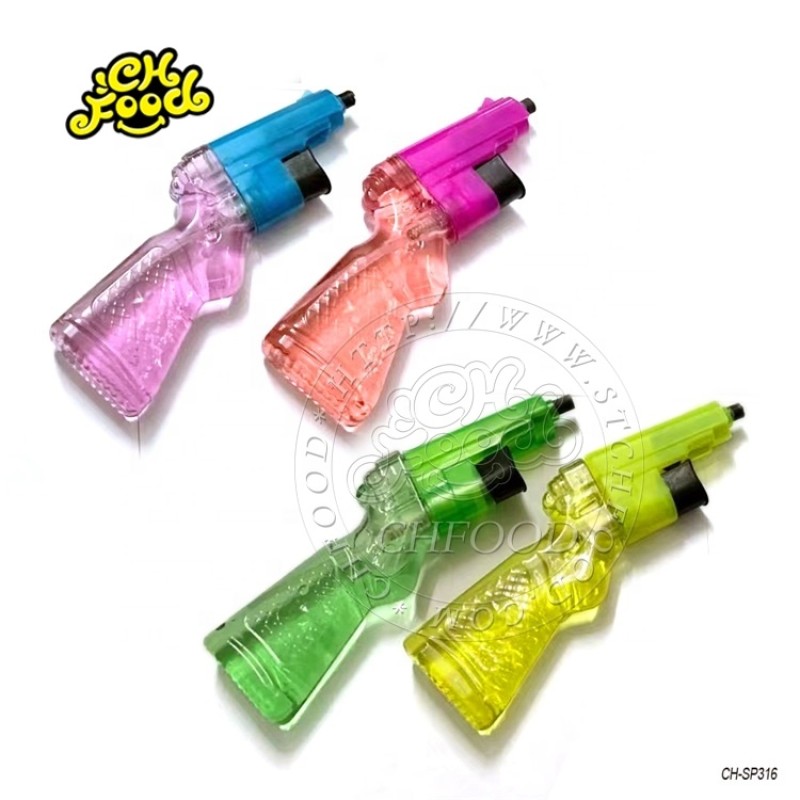 Wholesale and Custom Fruit Flavor Gun Shape Spray Liquid Candy Sweets Toys for Kids