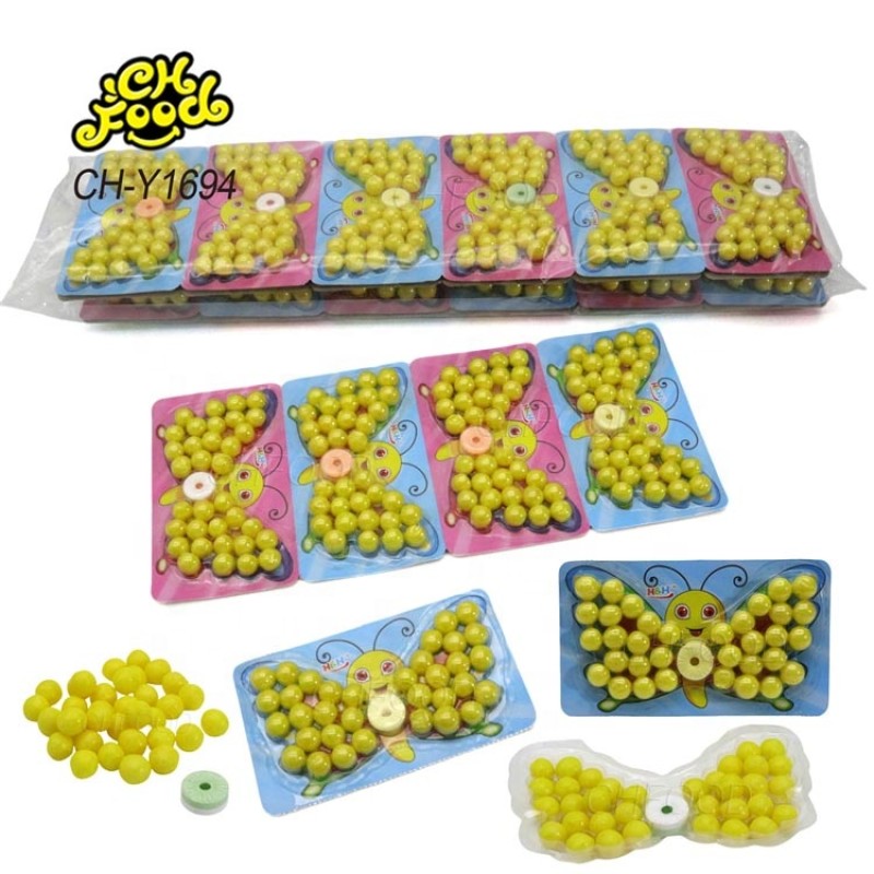 2025 New Butterfly Shape Candy Toy for Kids Colorful Puffed Candy with Whistle Tablet Candy